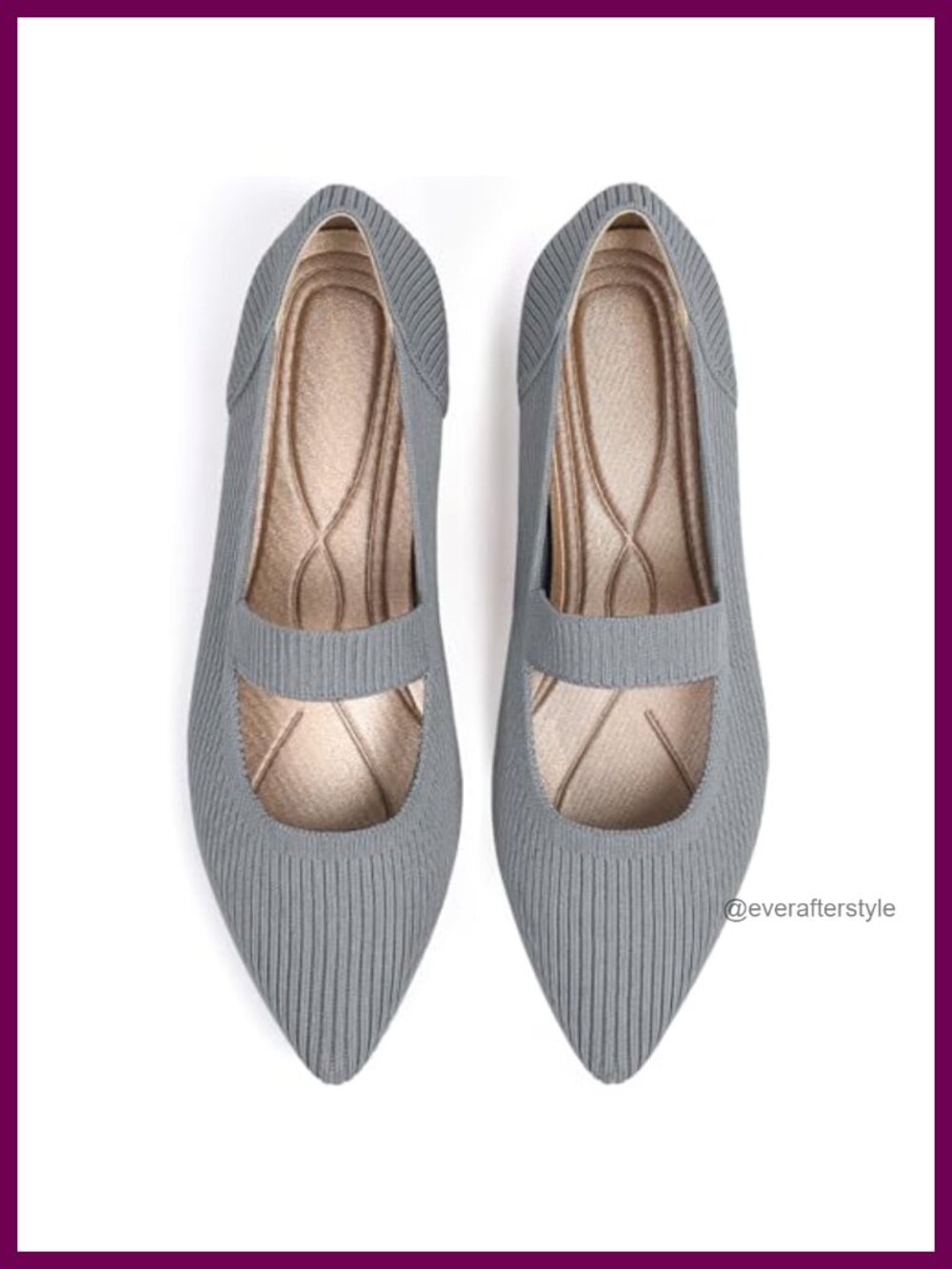 Women's Knit Mary Jane Flats Pointed Toe Comfortable Dressy Shoes